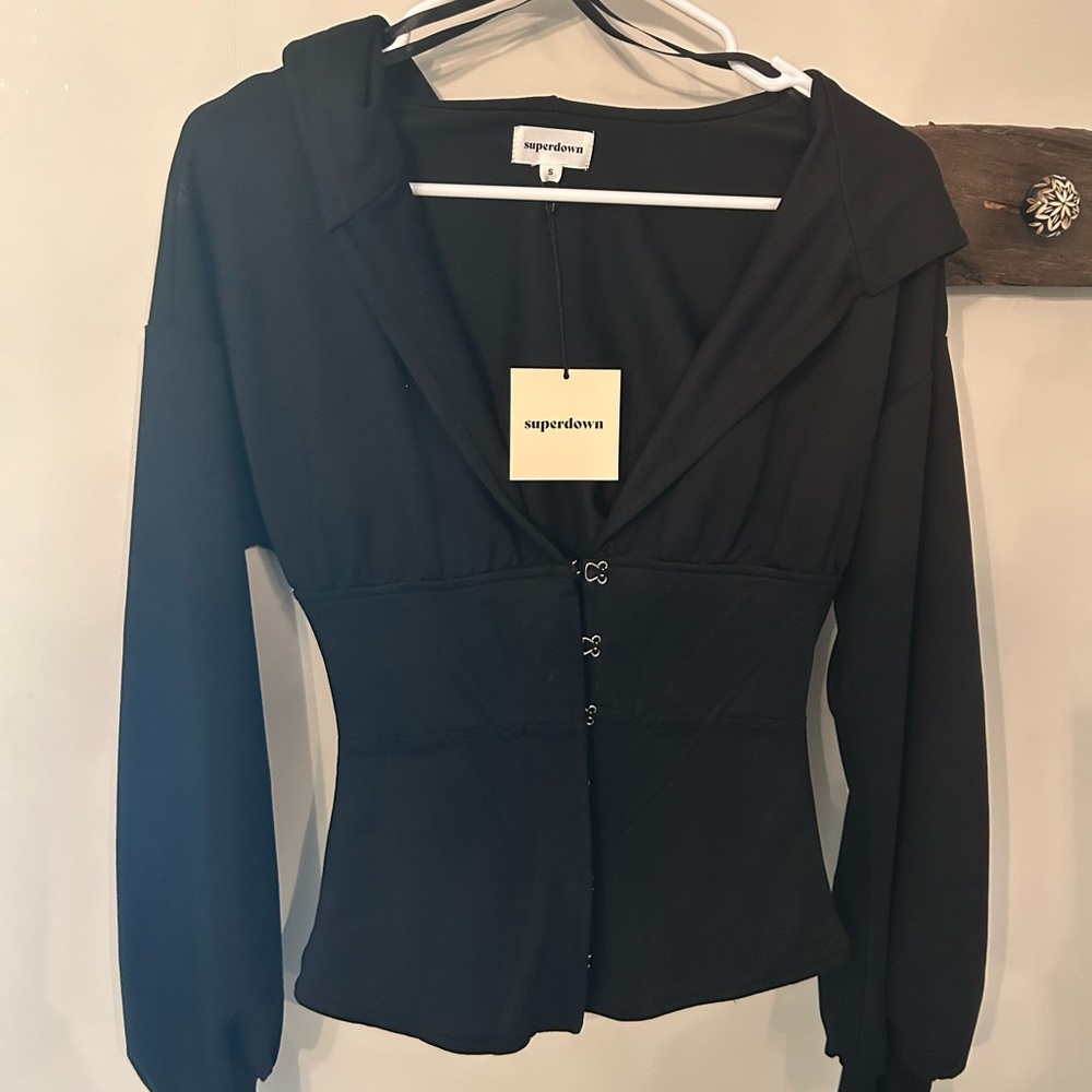 Superdown Black Fitted Hoodie